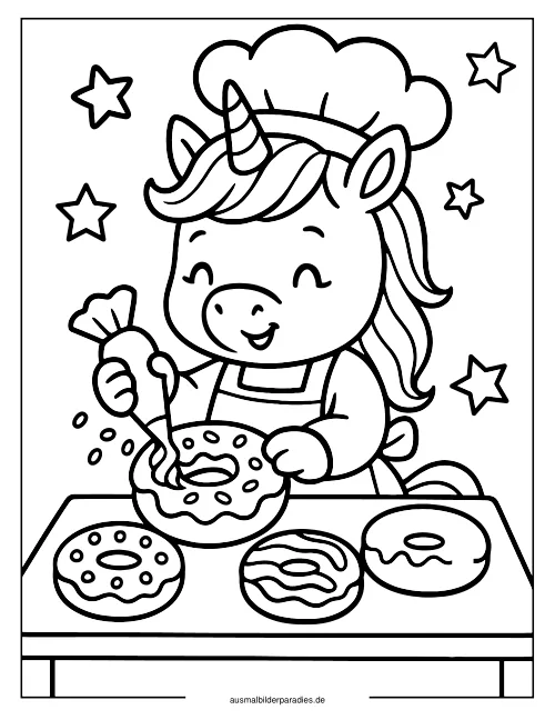 Donut Ausmalbild 12 als Gratis-PDF Donut Ausmalbild 12 - kostenlos zum Ausdrucken