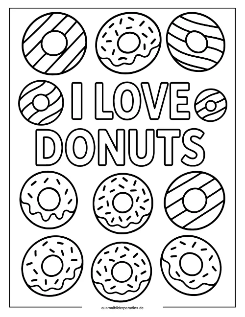 Donut Ausmalbild 14 als Gratis-PDF Donut Ausmalbild 14 - kostenlos zum Ausdrucken
