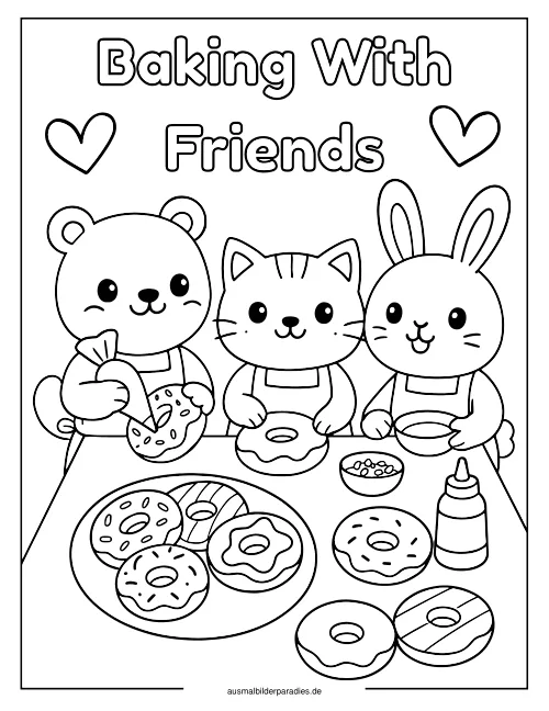 Donut Ausmalbild 15 als Gratis-PDF Donut Ausmalbild 15 - kostenlos zum Ausdrucken