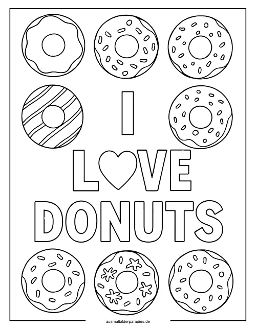 Donut Ausmalbild 18 als Gratis-PDF Donut Ausmalbild 18 - kostenlos zum Ausdrucken
