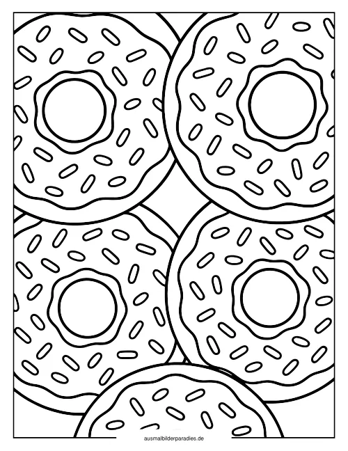 Donut Ausmalbild 2 als Gratis-PDF Donut Ausmalbild 2 - kostenlos zum Ausdrucken