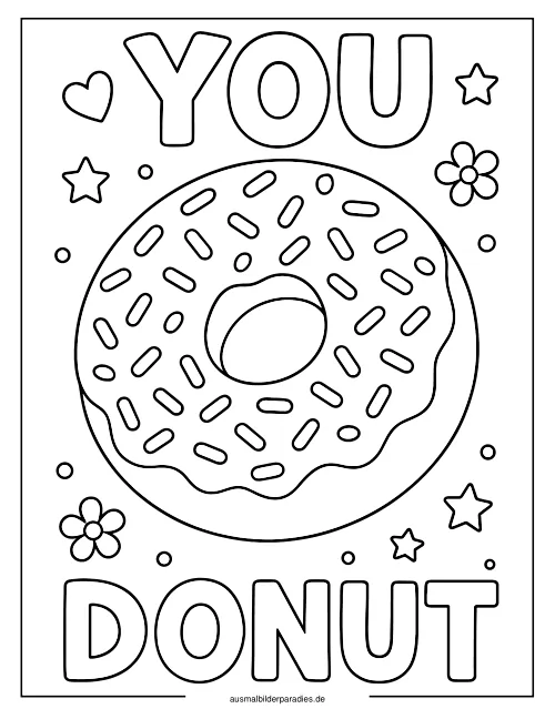 Donut Ausmalbild 20 als Gratis-PDF Donut Ausmalbild 20 - kostenlos zum Ausdrucken