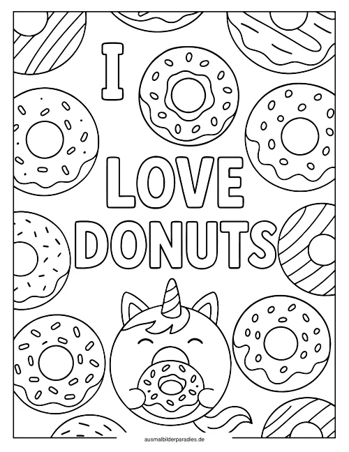 Donut Ausmalbild 21 als Gratis-PDF Donut Ausmalbild 21 - kostenlos zum Ausdrucken