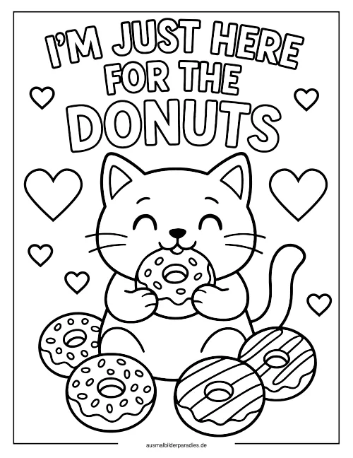 Donut Ausmalbild 22 als Gratis-PDF Donut Ausmalbild 22 - kostenlos zum Ausdrucken