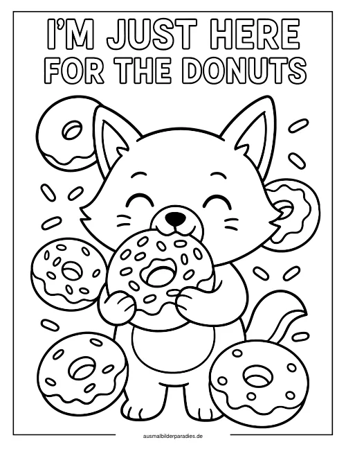 Donut Ausmalbild 25 als Gratis-PDF Donut Ausmalbild 25 - kostenlos zum Ausdrucken