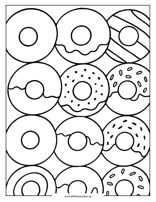 Donut Ausmalbild 26 als Gratis-PDF Donut Ausmalbild 26 - kostenlos zum Ausdrucken