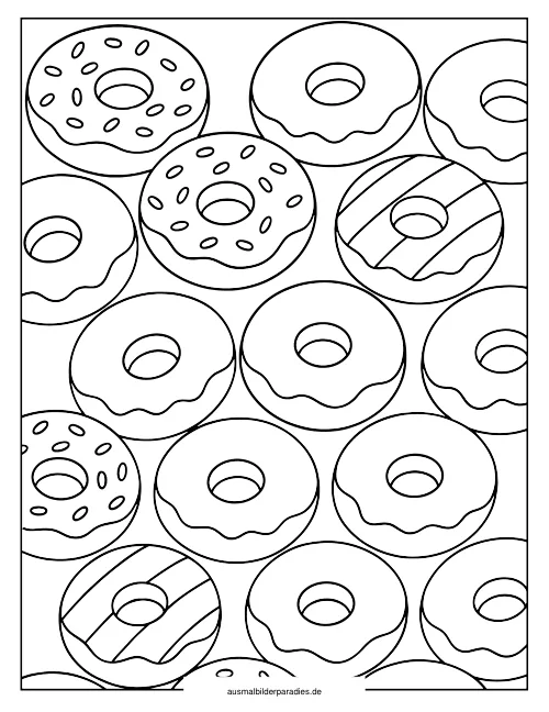 Donut Ausmalbild 27 als Gratis-PDF Donut Ausmalbild 27 - kostenlos zum Ausdrucken