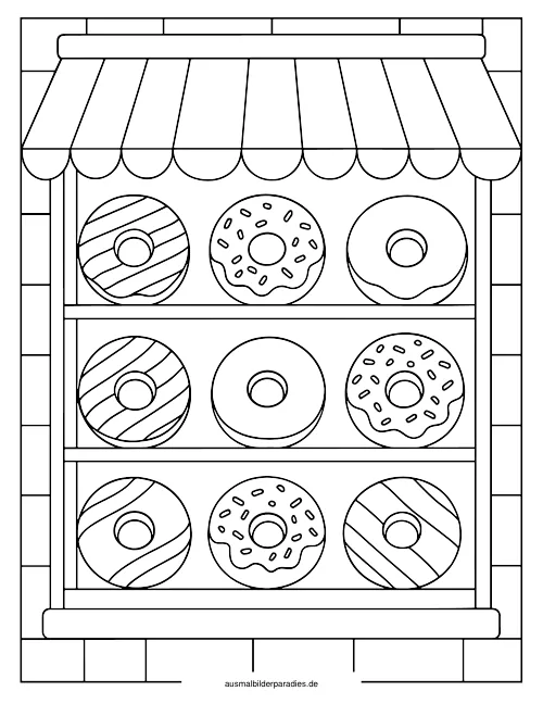 Donut Ausmalbild 28 als Gratis-PDF Donut Ausmalbild 28 - kostenlos zum Ausdrucken