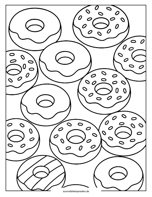 Donut Ausmalbild 29 als Gratis-PDF Donut Ausmalbild 29 - kostenlos zum Ausdrucken