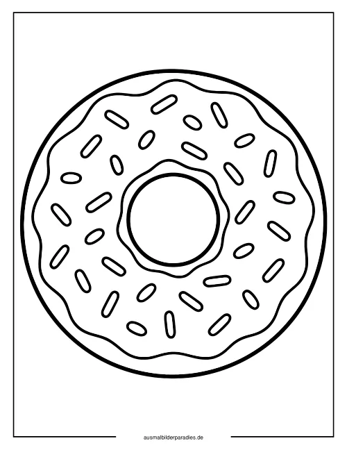 Donut Ausmalbild 3 als Gratis-PDF Donut Ausmalbild 3 - kostenlos zum Ausdrucken