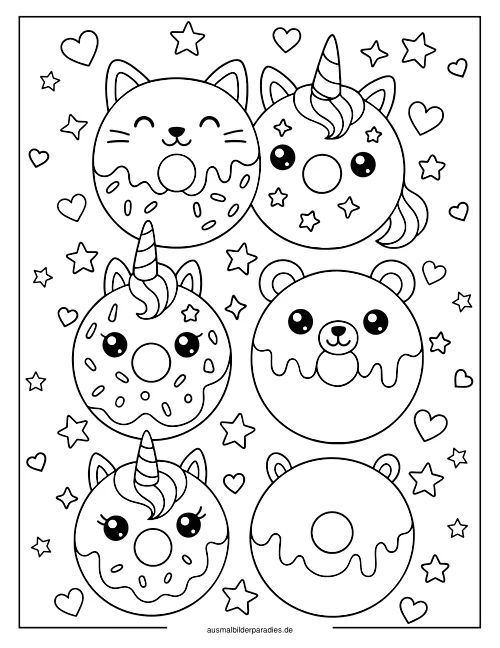 Donut Ausmalbild 30 als Gratis-PDF Donut Ausmalbild 30 - kostenlos zum Ausdrucken