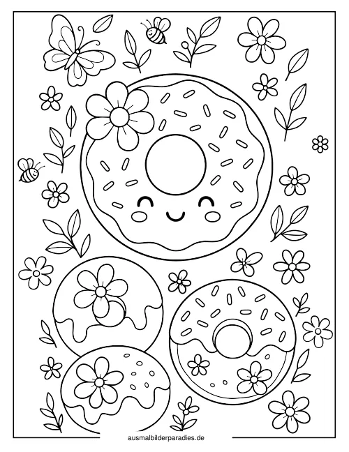 Donut Ausmalbild 31 als Gratis-PDF Donut Ausmalbild 31 - kostenlos zum Ausdrucken