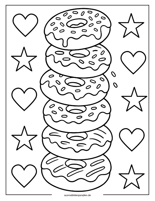 Donut Ausmalbild 33 als Gratis-PDF Donut Ausmalbild 33 - kostenlos zum Ausdrucken