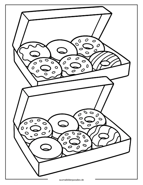 Donut Ausmalbild 34 als Gratis-PDF Donut Ausmalbild 34 - kostenlos zum Ausdrucken