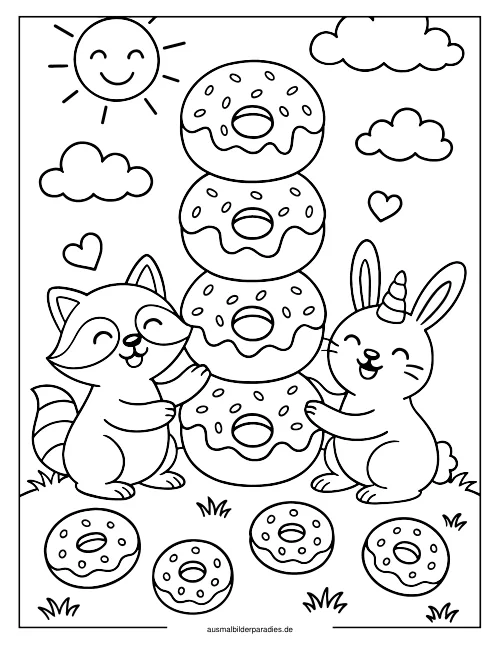 Donut Ausmalbild 36 als Gratis-PDF Donut Ausmalbild 36 - kostenlos zum Ausdrucken