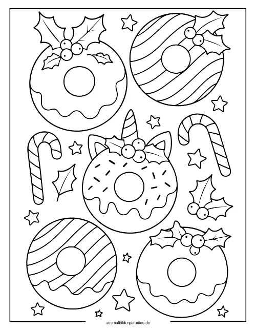 Donut Ausmalbild 5 als Gratis-PDF Donut Ausmalbild 5 - kostenlos zum Ausdrucken