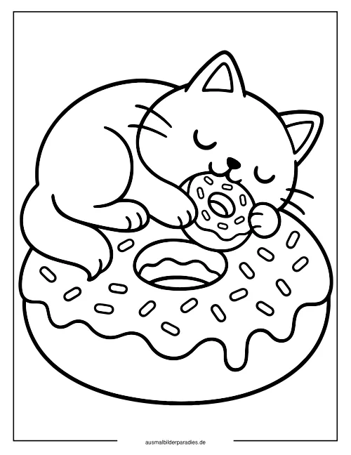 Donut Ausmalbild 6 als Gratis-PDF Donut Ausmalbild 6 - kostenlos zum Ausdrucken