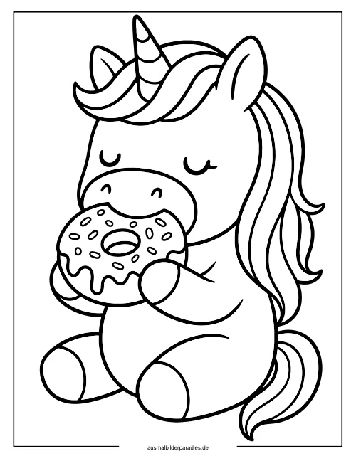 Donut Ausmalbild 7 als Gratis-PDF Donut Ausmalbild 7 - kostenlos zum Ausdrucken