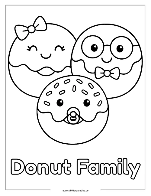 Donut Ausmalbild 8 als Gratis-PDF Donut Ausmalbild 8 - kostenlos zum Ausdrucken
