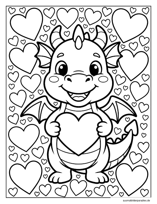 Drache Ausmalbild 11 - kostenlos zum Ausdrucken