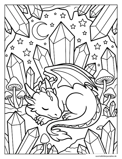Drache Ausmalbild 15 - kostenlos zum Ausdrucken
