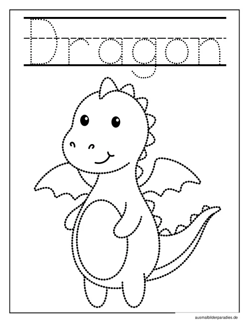 Drache Ausmalbild 16 - kostenlos zum Ausdrucken