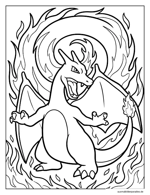 Drache Ausmalbild 2 - kostenlos zum Ausdrucken