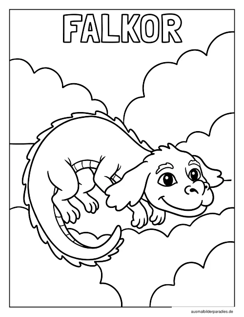 Drache Ausmalbild 21 - kostenlos zum Ausdrucken