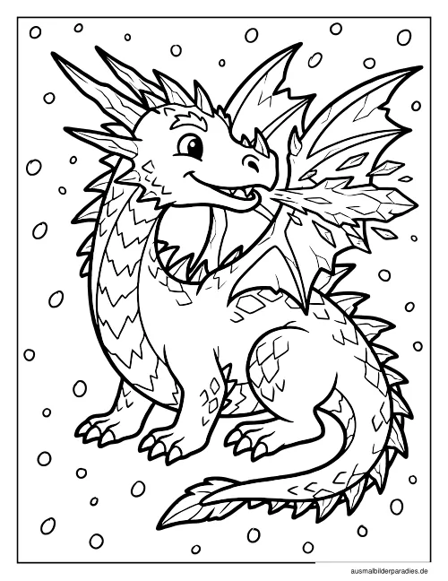 Drache Ausmalbild 25 - kostenlos zum Ausdrucken