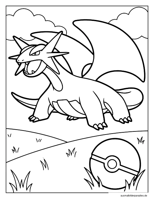 Drache Ausmalbild 28 - kostenlos zum Ausdrucken