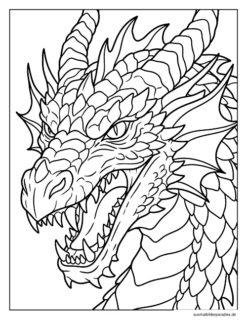 Drache Ausmalbild 29 - kostenlos zum Ausdrucken