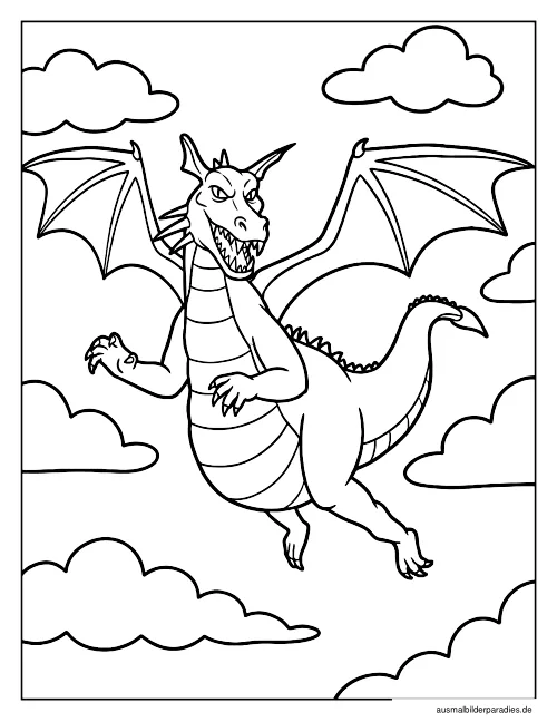 Drache Ausmalbild 31 - kostenlos zum Ausdrucken