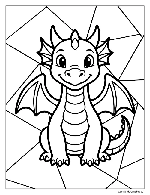 Drache Ausmalbild 33 - kostenlos zum Ausdrucken