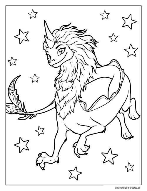 Drache Ausmalbild 34 - kostenlos zum Ausdrucken