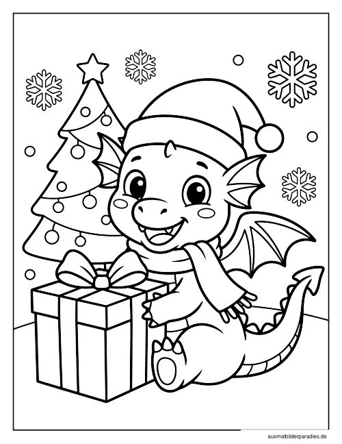 Drache Ausmalbild 5 - kostenlos zum Ausdrucken