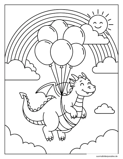Drache Ausmalbild 8 - kostenlos zum Ausdrucken