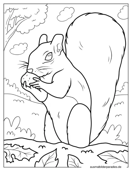 Eichhörnchen Ausmalbild 10 - kostenlos zum Ausdrucken
