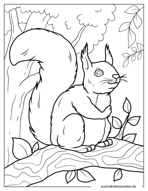 Eichhörnchen Ausmalbild 13 - kostenlos zum Ausdrucken