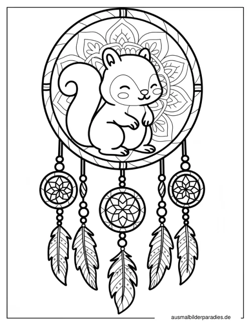Eichhörnchen Ausmalbild 16 - kostenlos zum Ausdrucken