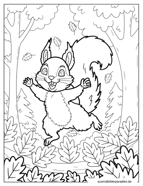 Eichhörnchen Ausmalbild 22 - kostenlos zum Ausdrucken