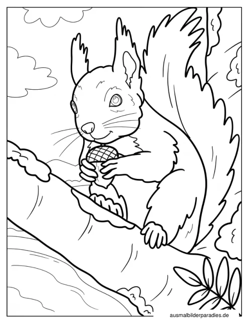 Eichhörnchen Ausmalbild 24 - kostenlos zum Ausdrucken