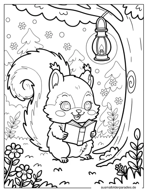 Eichhörnchen Ausmalbild 26 - kostenlos zum Ausdrucken