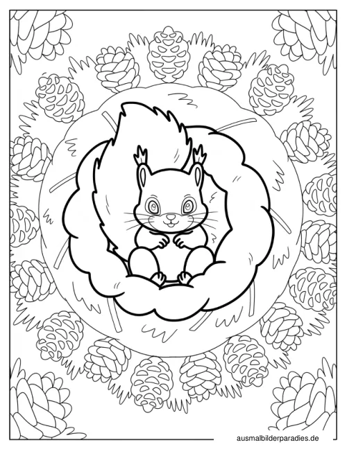 Eichhörnchen Ausmalbild 27 - kostenlos zum Ausdrucken
