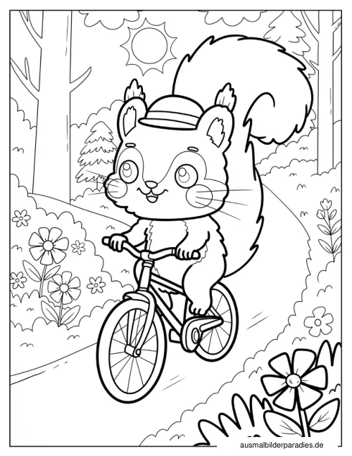 Eichhörnchen Ausmalbild 4 - kostenlos zum Ausdrucken