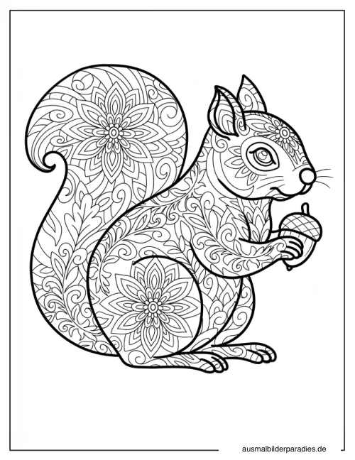 Eichhörnchen Ausmalbild 5 - kostenlos zum Ausdrucken