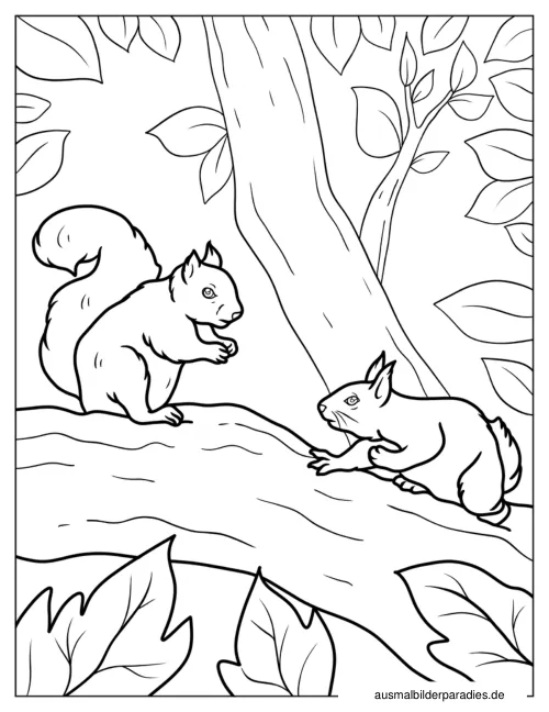 Eichhörnchen Ausmalbild 6 - kostenlos zum Ausdrucken