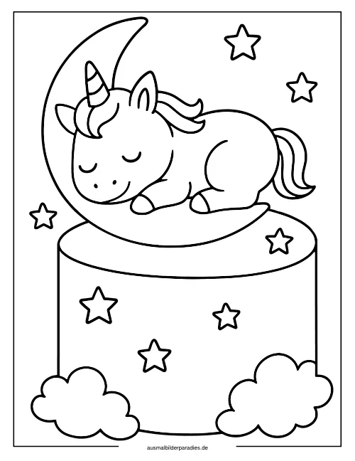 Einhorn Torte Ausmalbild 30 - kostenlos zum Ausdrucken