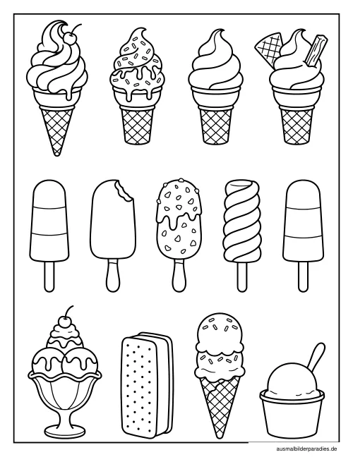 Eis Ausmalbild 11 - kostenlos zum Ausdrucken
