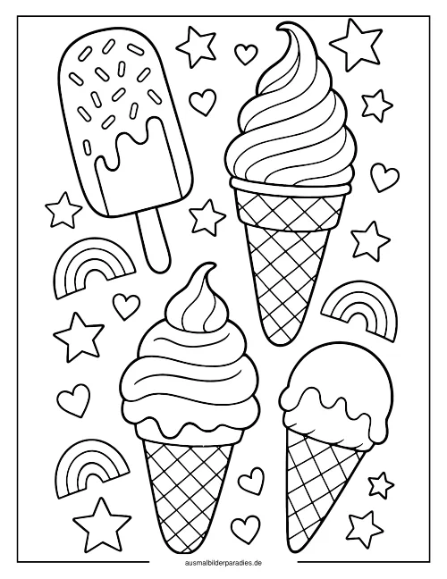 Eis Ausmalbild 13 - kostenlos zum Ausdrucken