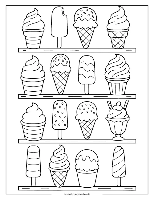 Eis Ausmalbild 14 - kostenlos zum Ausdrucken